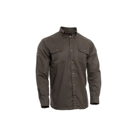 National Safety Apparel TECGEN Select Flame Resistant Work Shirt, L-LN, Gray, TCG01150220
